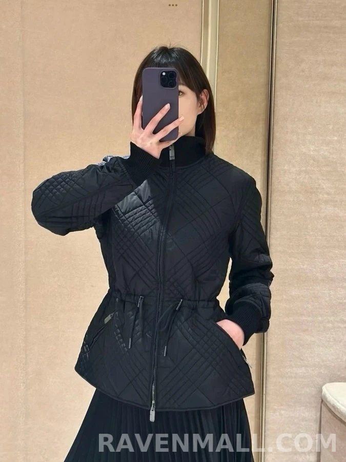 버버리 버버리 다이아몬드 퀼팅 스탠드넥 드로스트링 자켓 상세 이미지