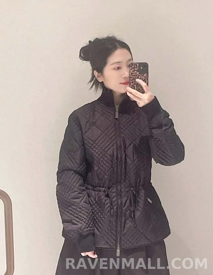버버리 버버리 다이아몬드 퀼팅 스탠드넥 드로스트링 자켓 상세 이미지