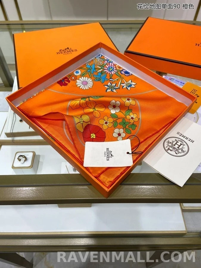 에르메스 에르메스 플랑플뢰르 90 스카프 상세 이미지