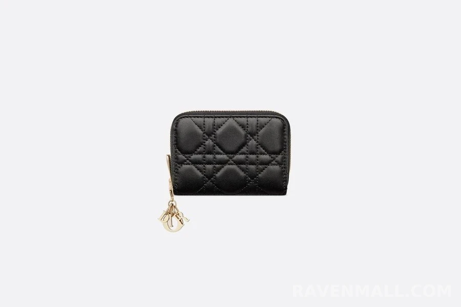 디올 디올 LADY DIOR Voyageur 양가죽 스몰 동전 지갑 상세 이미지