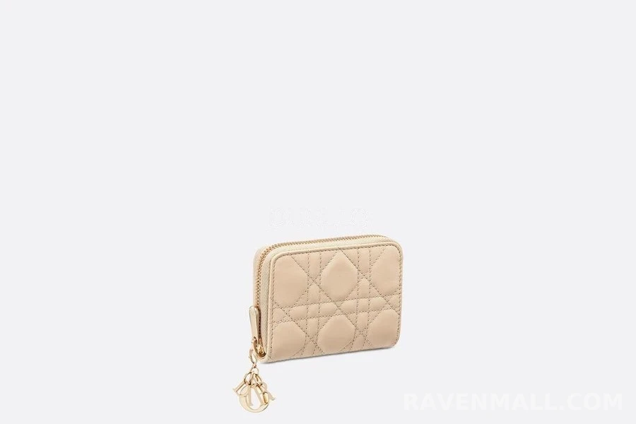 디올 디올 LADY DIOR Voyageur 양가죽 스몰 동전 지갑 상세 이미지