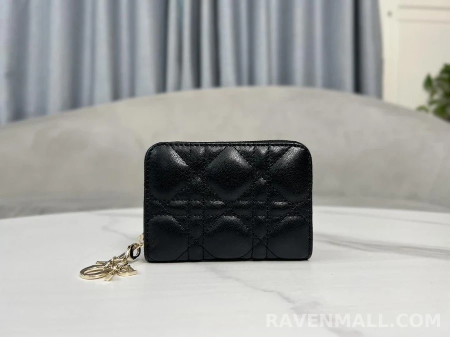 디올 디올 LADY DIOR Voyageur 양가죽 스몰 동전 지갑 상세 이미지