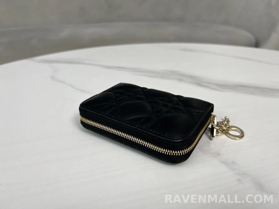 디올 디올 LADY DIOR Voyageur 양가죽 스몰 동전 지갑 상세 이미지