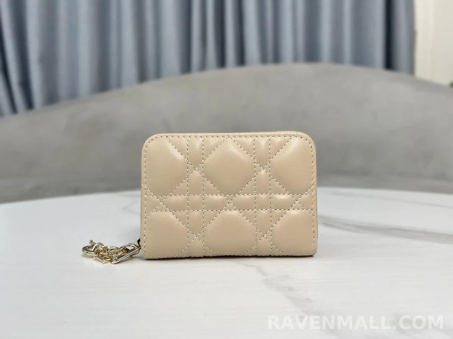 디올 디올 LADY DIOR Voyageur 양가죽 스몰 동전 지갑 상세 이미지