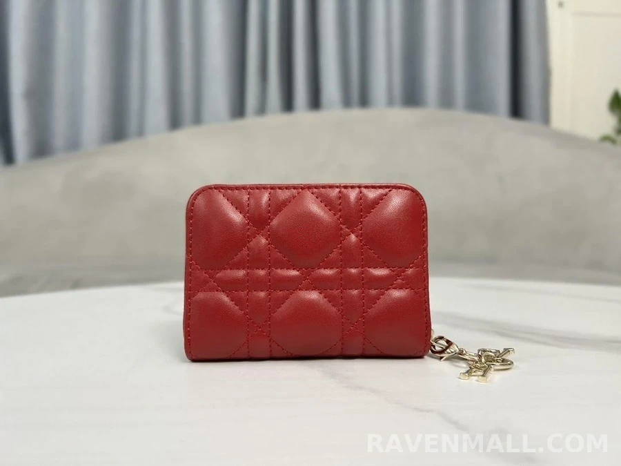 디올 디올 LADY DIOR Voyageur 양가죽 스몰 동전 지갑 상세 이미지