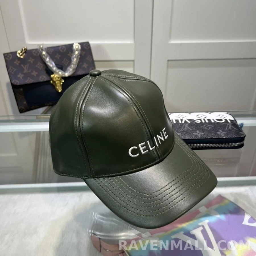 셀린느 셀린느 Celine 레더 베이스볼 캡 상세 이미지