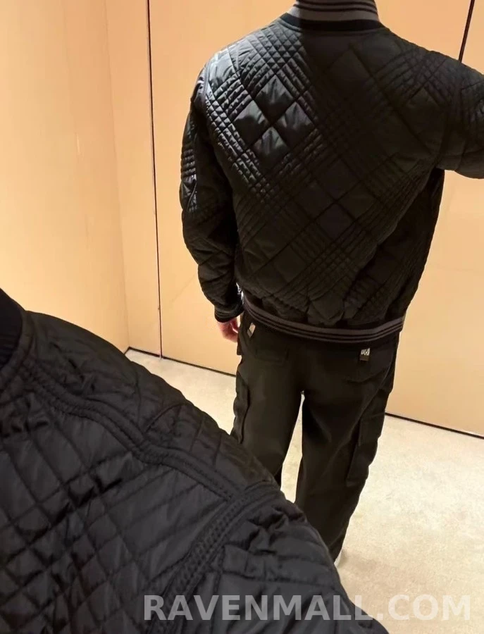 버버리 버버리 라크우드 미니 체크 퀼팅 항공 점퍼 상세 이미지