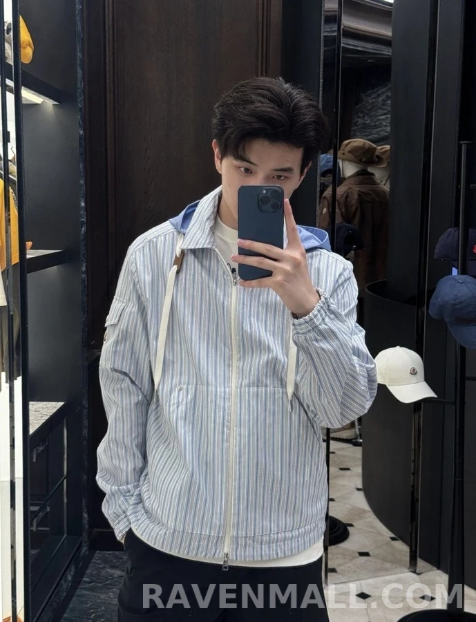 몽클레어 몽클레어 탈부착 후드 스트라이프 자켓 상세 이미지