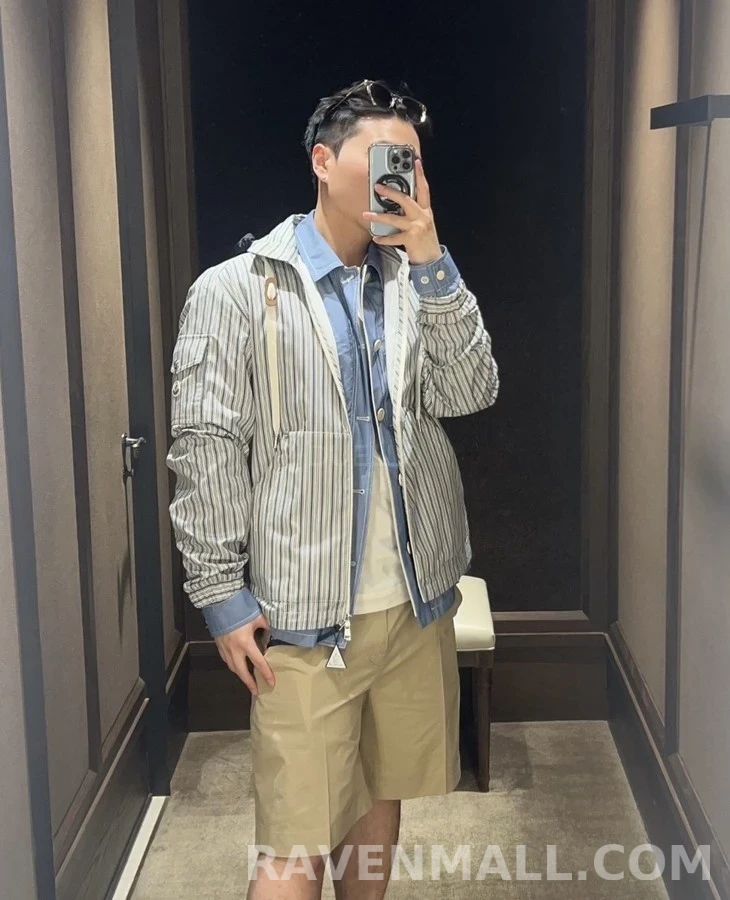 몽클레어 몽클레어 탈부착 후드 스트라이프 자켓 상세 이미지