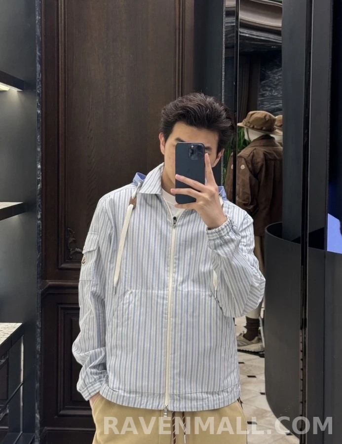 몽클레어 몽클레어 탈부착 후드 스트라이프 자켓 상세 이미지