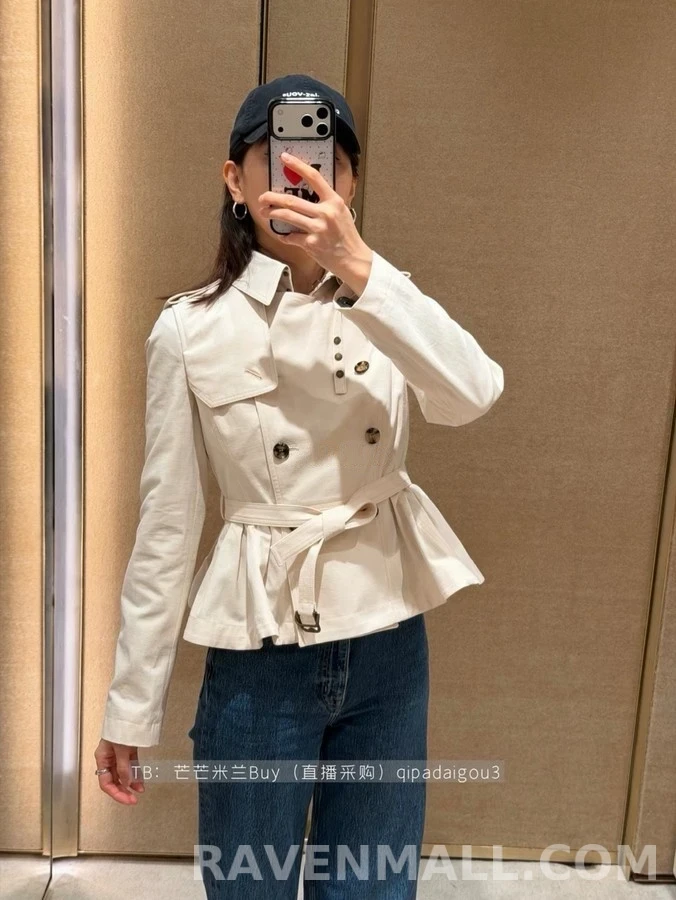 버버리 버버리 벨티드 더블 플레어 자켓 상세 이미지