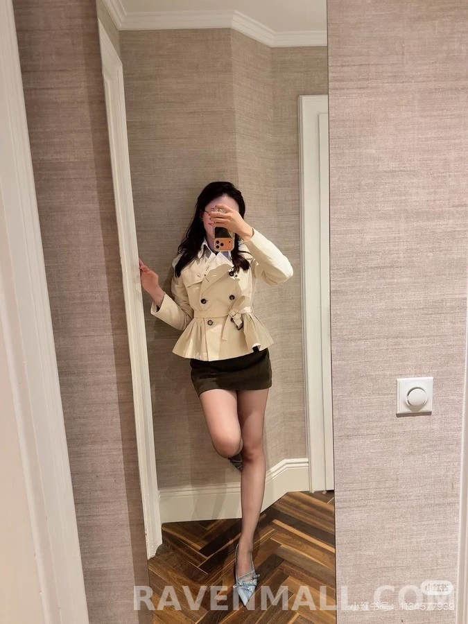 버버리 버버리 벨티드 더블 플레어 자켓 상세 이미지