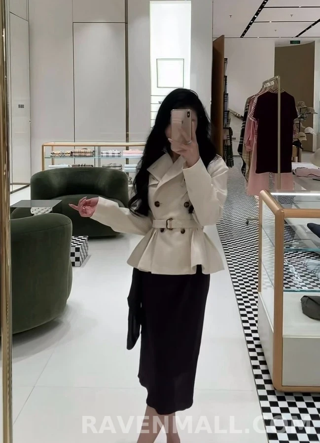 버버리 버버리 벨티드 더블 플레어 자켓 상세 이미지