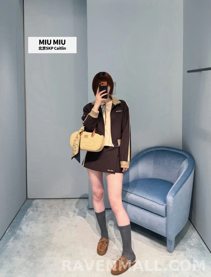 미우미우 미우미우 배색 트랙 자켓 상세 이미지