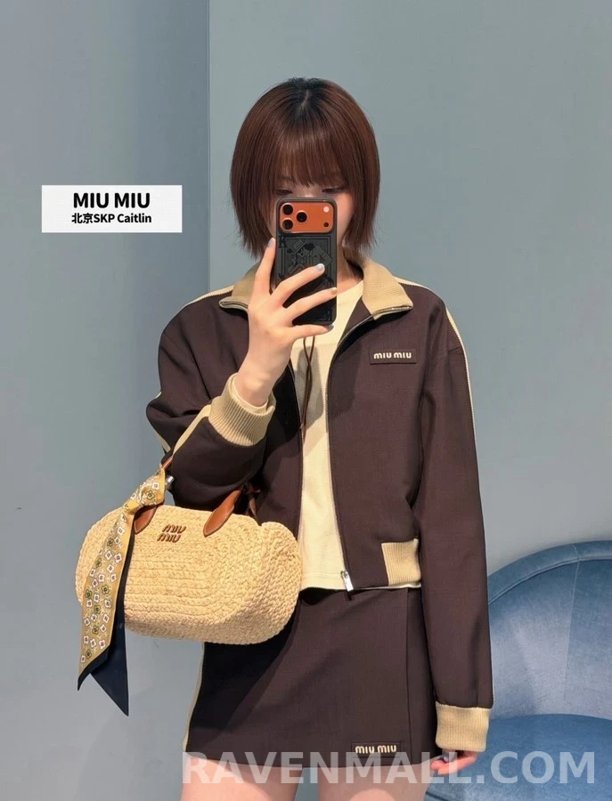 미우미우 미우미우 배색 트랙 자켓 상세 이미지