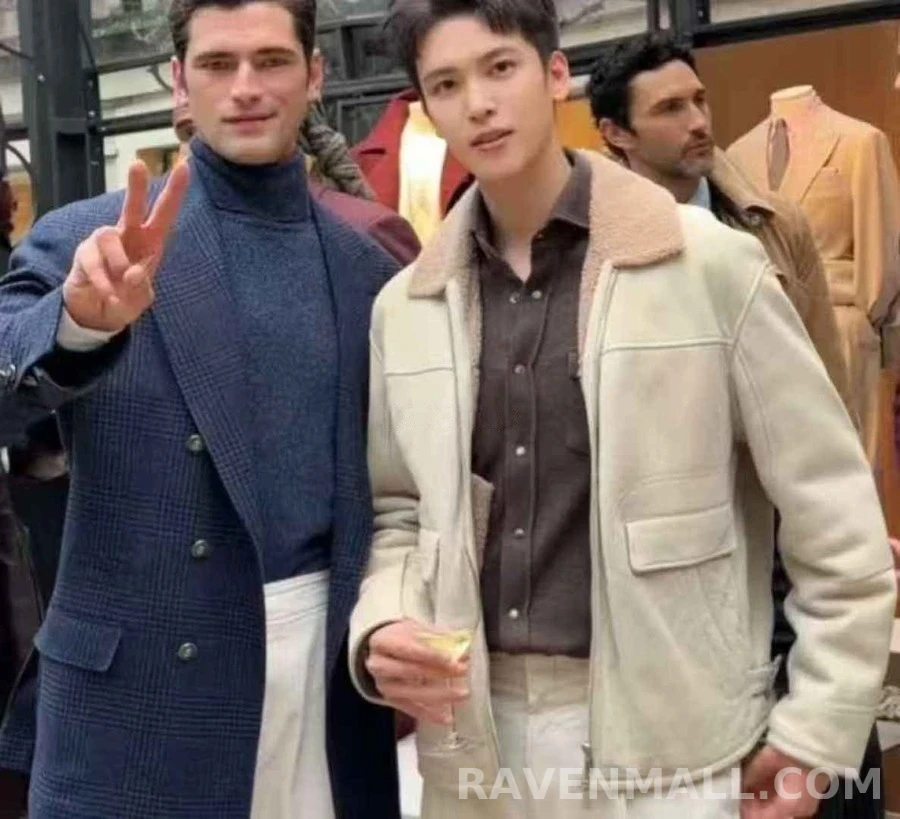 브루넬로 쿠치넬리 브루넬로 쿠치넬리 쉬어링 파일럿 자켓 상세 이미지