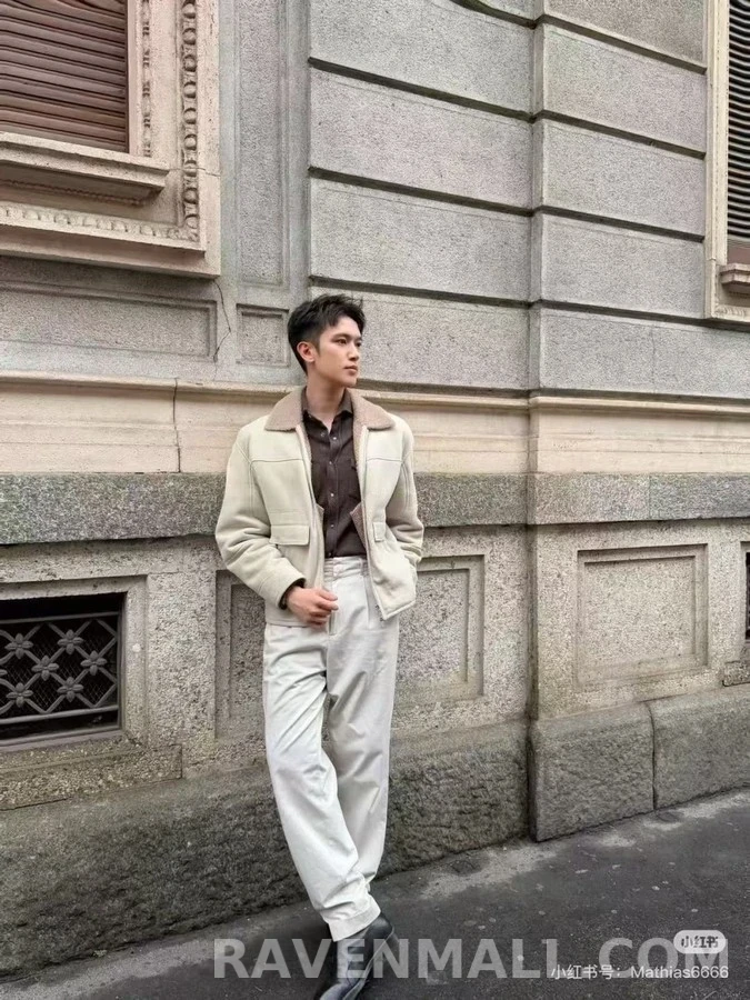 브루넬로 쿠치넬리 브루넬로 쿠치넬리 쉬어링 파일럿 자켓 상세 이미지