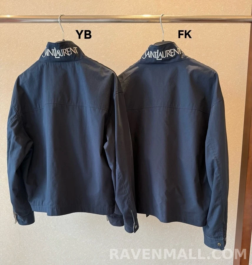 생로랑 세인트로랑 로고 자수 스탠드넥 자켓 상세 이미지