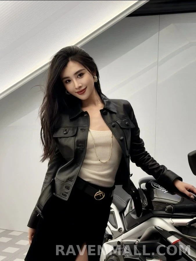 생로랑 세인트로랑 벨티드 워크웨어 레더 자켓 상세 이미지