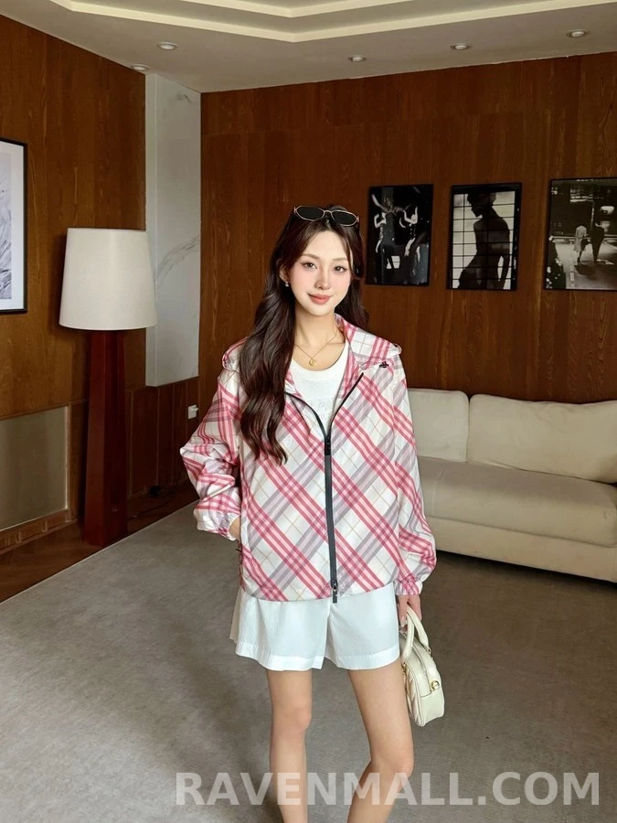 버버리 버버리 체크 후드 집업 상세 이미지