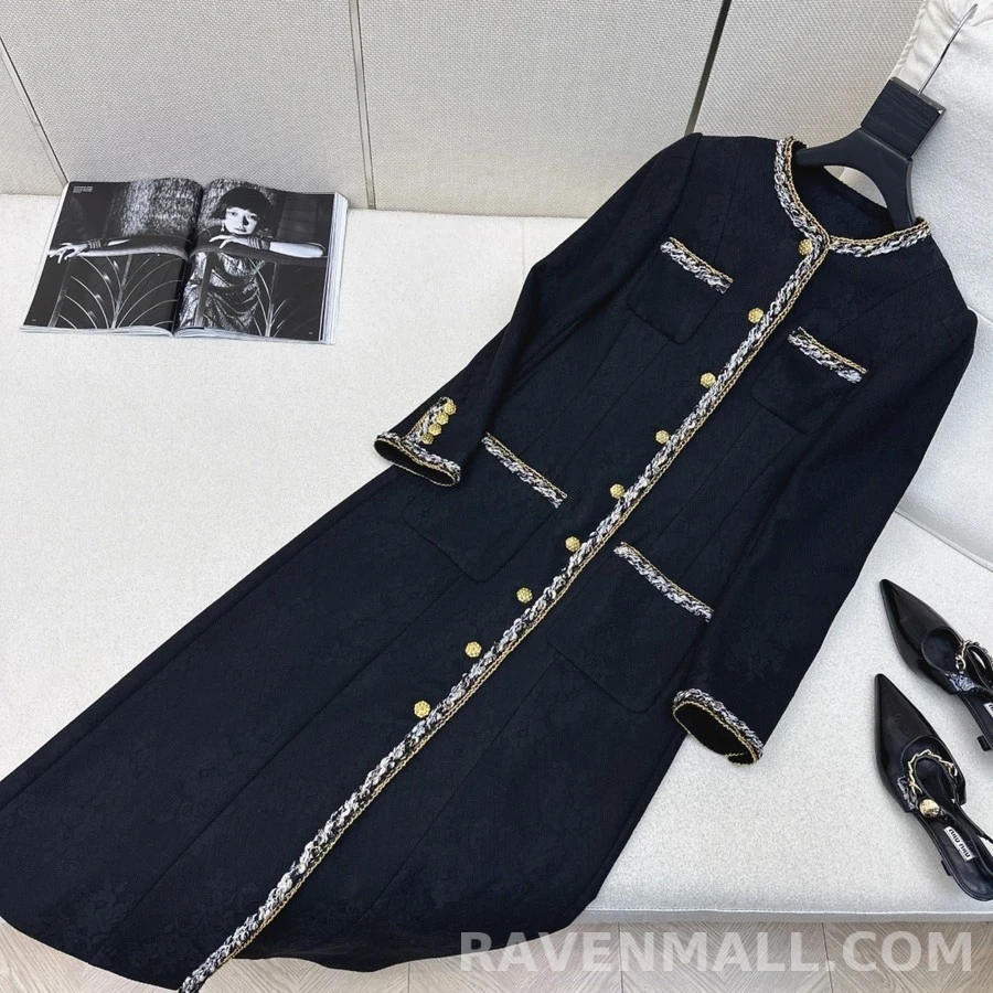 샤넬 샤넬 브레이드 트리밍 롱 자켓 상세 이미지