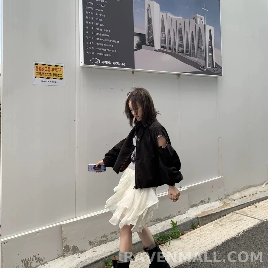 발렌시아가 발렌시아가 탈부착 소매 레더 봄버 자켓 상세 이미지