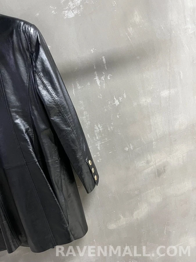 샤넬 샤넬 더블 브레스트 레더 자켓 상세 이미지