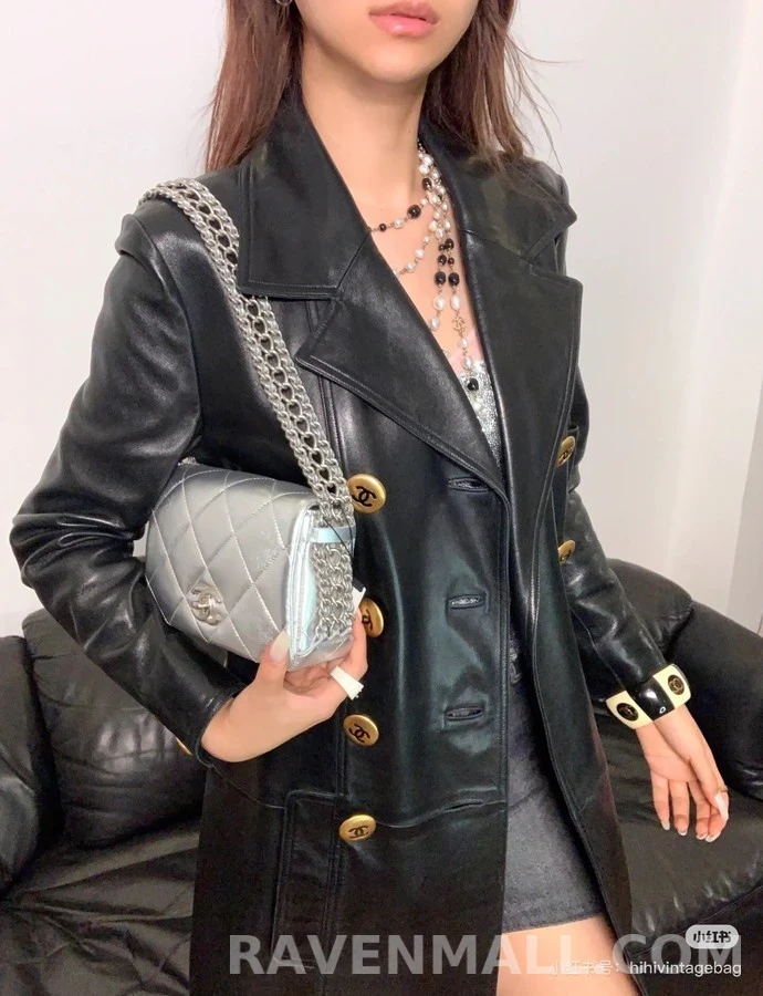 샤넬 샤넬 더블 브레스트 레더 자켓 상세 이미지
