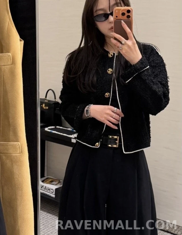 샤넬 샤넬 더블C 금장 버튼 부클 자켓 상세 이미지