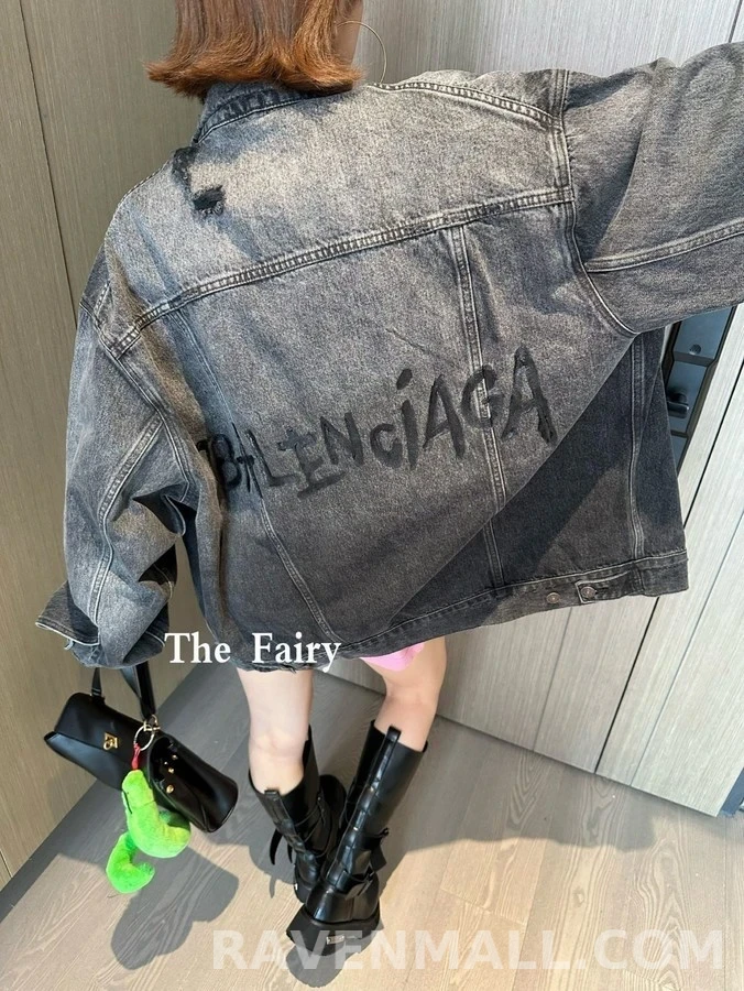발렌시아가 발렌시아가 그라피티 레터링 워싱 데님 자켓 상세 이미지
