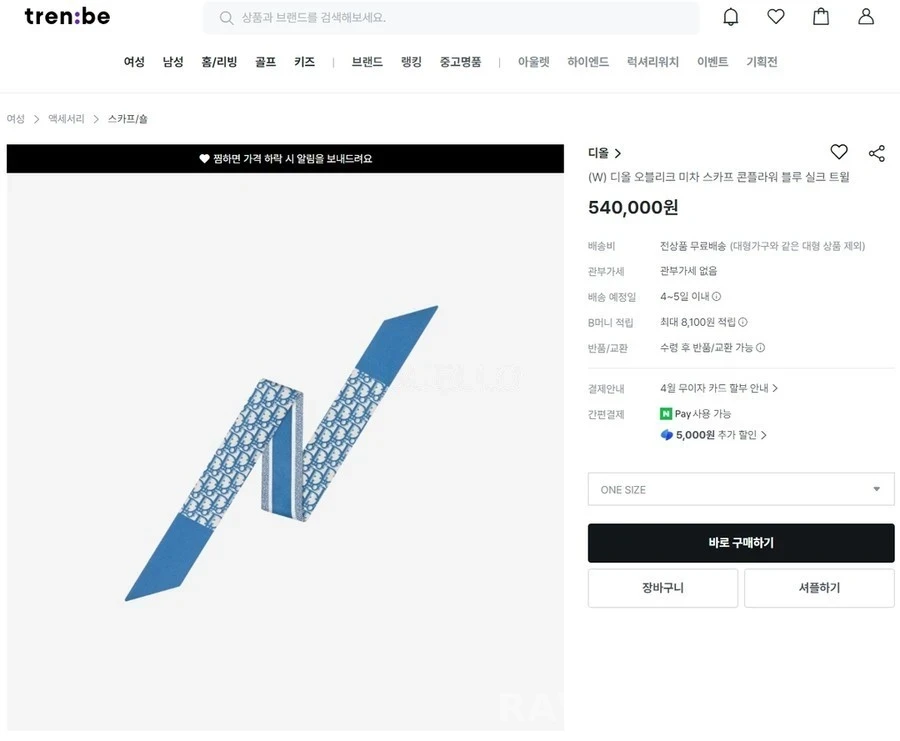 디올 디올 오블리크 트윌 미차 스카프 상세 이미지