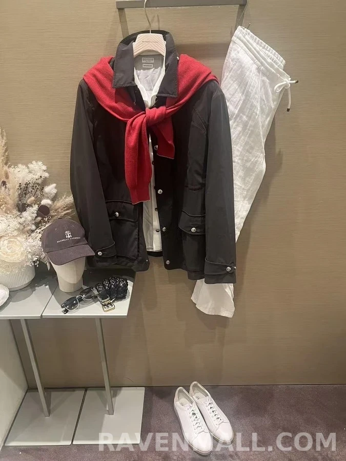 브루넬로 쿠치넬리 브루넬로 쿠치넬리 실크 쓰리프루프 여행자 자켓 상세 이미지