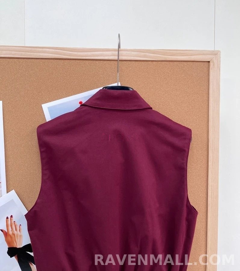 미우미우 미우미우 클래식 카라 집업 슬리브리스 조끼 상세 이미지