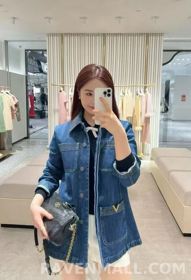 발렌티노 발렌티노 V로고 데님 워크 자켓 상세 이미지
