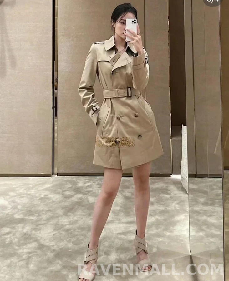 버버리 버버리 켄싱턴 쇼트 트렌치 코트 상세 이미지